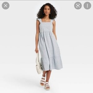 Universal Thread Blue/White Striped Midi Dress
